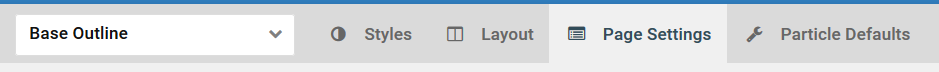 base outline page settings