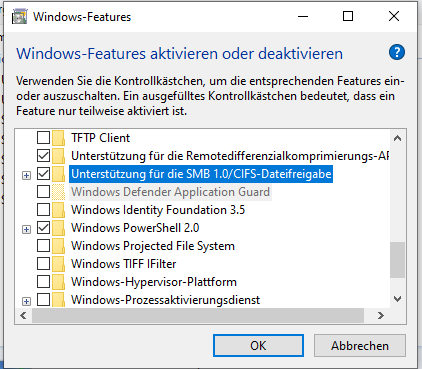 windows features